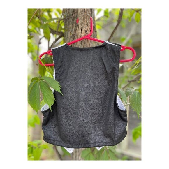 Vintage 80s 90s Milton Funwear Monochrome Vest Black White Sz 3T - Picture 2 of 4